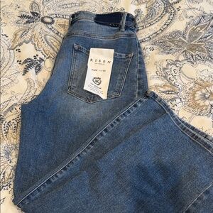 Risen Blue Denim medium wash adjustable waist barrel Jeans